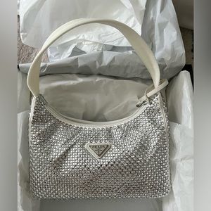 Prada satin mini-bag with crystals